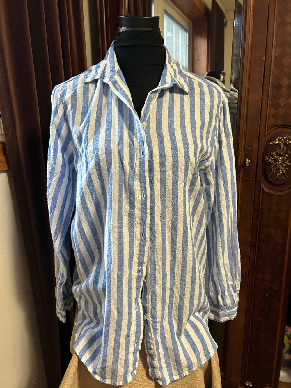 Button Down Shirt Blue/White Stripe